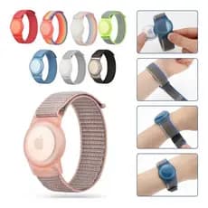 Pulseira Ajustável para Airtag Rastreador Infantil, Criança e Idoso - Nylon Respirável 17cm