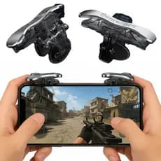 Gatilhos de Celular PUBG Fortnite Controlador de Jogo 6 Dedos Mira Disparo Rápido Compatível iPhone Android