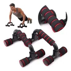 Barra De Apoio Para Flexão E Calistenia De Chão, Par De Barras Paralelas, Vermelho E Preto, Ergonômicas, Fitness