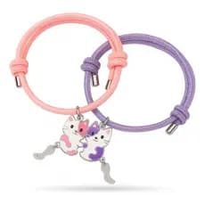 Pulseiras Amizade Gatinhos Magnéticas, Melhores Amigas, Ajustáveis,  Estilo e Conexão, Kit 2 Pulseiras