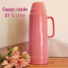 Garrafa Térmica 1L  Pêssego Mor Garrafa termica rosa 1 litro