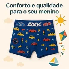 Kit Com 10 Cuecas Boxer Juvenil