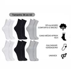 Kit Com 12 Pares de Meias Esportes