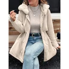 Jaqueta Parka Feminina Apeluciada Sobretudo Estilosa Inverno