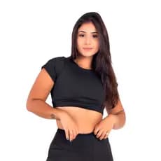 Top Croppe Fitness Academia Camiseta Sem Bojo Manga Esportes | 901
