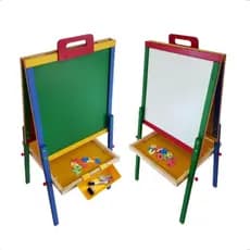 Quadro Lousa Portatil Magnetica Escolar Infantil Pedagogica Ensino Madeira Maleta MDF Carimbras