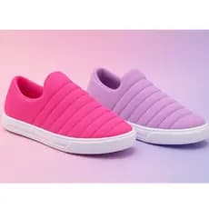 Tênis Infantil Feminino Calce Fácil Escolar Slip On Para Meninas