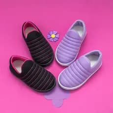 Kit 2 Tênis Infantil Menina Calce Fácil Slip On Com Sola Macia PVC Sem Cadarço