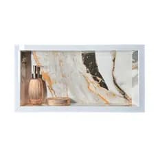 Nicho Banheiro em Porcelanato/Cerâmica Mod Dourado Branco e Preto 30x60 - bordas em alumínio