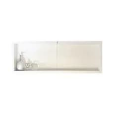 Nicho Banheiro Porcelanato Branco Polido 26x123x10cm borda de alumínio (duas peças de 61,5cm)