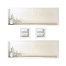 Kit 4 Unidades 2x Nichos & 2x Porta Papel para Banheiro em Porcelanato Mod 30x80x11 - bordas em alumínio - Sob Encomenda