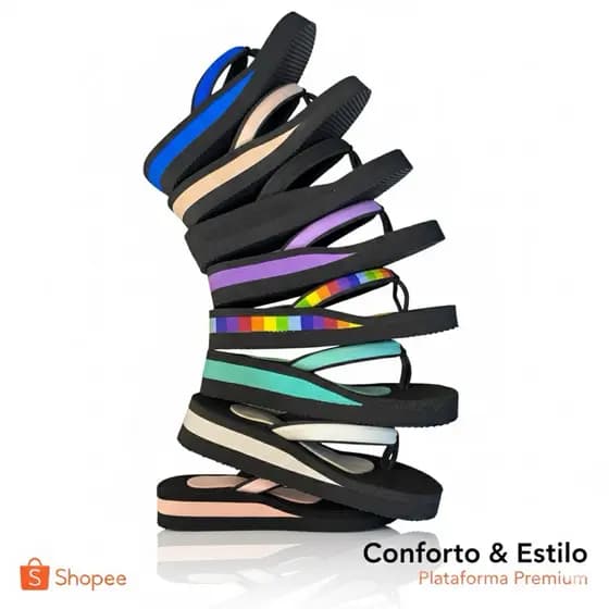 Chinelo confortável feminino plataforma nuvem ortopédico para fascite plantar