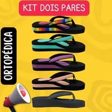 Kit 2 pares de sandália ortopédica confortável para fascite plantar e esporão