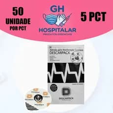 Kit 5 Pacotes Eletrodo Para Ecg Monitoração Cardíaca 250 Unidades