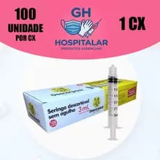 Seringa Descartável 03ml Luer Lock Estéril C/100un - Descarpack