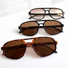 Óculos de Sol Ponte Dupla Retrô com Proteção UV400 Feminino Masculino Unissex