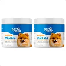 Kit 2 Máscara de Hidratação Revitalizante Condicionador Soft Line Cachorro e Gato 500 g Pet Clean