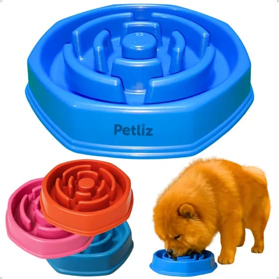 Comedouro Lento Educador Adestrador Labirinto Interativo de Plástico para Cães Cachorro Cores