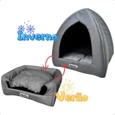 Casinha Cama Caminha Iglu Toca Com Almofada 2 em 1 Inverno e Verão Para Cachorro E Gato Petliz