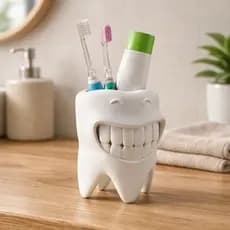 Porta Escova de Dente Criativo em Formato de Dente – Organizador de Banheiro Divertido e Funcional