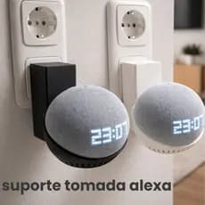Suporte de Tomada para Alexa Echo Dot  Organizador de Parede Sem Fio Aparente, Instalação Fácil