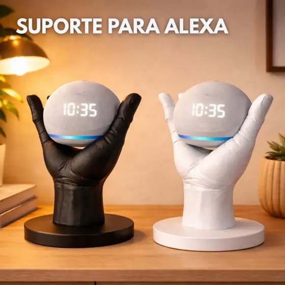 Suporte para Alexa Echo Dot 4 e 5 Geração Mão Decorativa Base Antiderrapante Encaixe Seguro