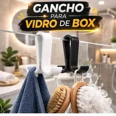Gancho Box Banheiro Encaixe Vidro 10mm Porta Toalha Sem Furos