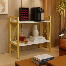 Aparador de Sala Buffet Cantinho do Café Estilo Industrial Pes Metal Moderno Dourado