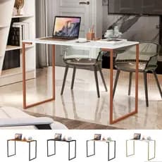 Escrivaninha Industrial 90cm Mesa de Computador Tampo MDP Pes Metal Bronze