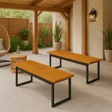 Kit 2 Bancos Industriais 110cm Estilo Moderno com Assento MDP