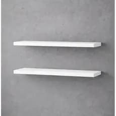 Kit 2 Prateleiras MDF com Suporte Invisível 45x20 | 45x15 | Branco | Preto