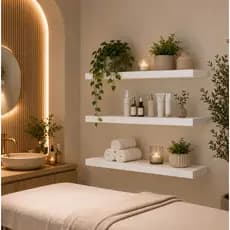 Kit Prateleiras Flutuante Invisível MDF Luxo Nichos Sala Cozinha Quarto Banheiro Com Kit De Instalação 45x15 | 45x20