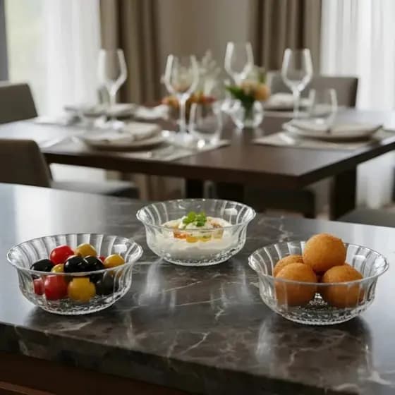 Kit 3 Bowls Vidro Alexa Tigelas Salada Sobremesa Petiscos Lanches Servir Cozinha Resistentes