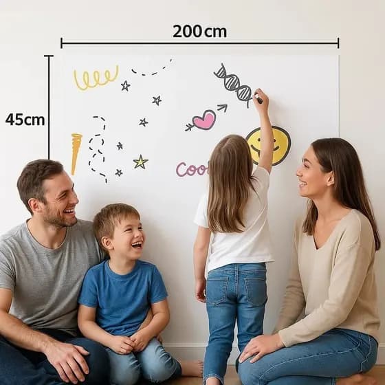 Papel Parede Lousa Adesiva Quadro Branco Preto 2 Metros Escrever Apagar Reutilizável Recados