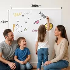 Papel Parede Lousa Adesiva Quadro Branco Preto 2 Metros Escrever Apagar Reutilizável Recados