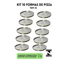 kit forma de pizza, assadeira redonda de aluminio assadeira de pizza , kit de assadeiras de 16cm