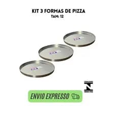 kit forma de pizza, assadeira redonda de alumnio de pizza , kit de assadeiras de aluminio 12CM