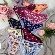Kit com 10 Calcinhas menina infantil estampada Microfibra