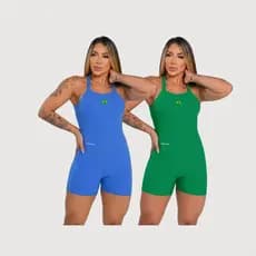 Macaquinho Fitness Feminino Copa do Mundo Brasil Suplex Slim Academia Treino Corrida Yoga