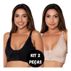 PROMOÇÃO Kit 2 Sutiã Pós Cirurgico reforçado confortável sem bojo mamoplastia