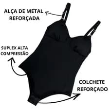 Body Feminino Suplex Cinta Modeladora Redutor Barriga Zero Transparência