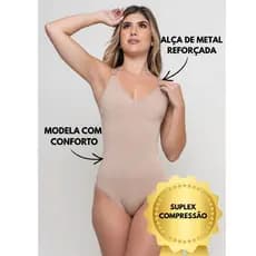 Body Cinta Modeladora Suplex Feminino Ajuste Perfeito Modela Silhueta