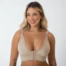 Sutiã Pós Cirurgia Mamoplastia Fecho Frontal Cirúrgico Reforçado Decote Cinta Mama Pós Operatório