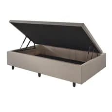Base Box Baú Solteiro 88x188x34 cm Linho Bege