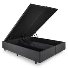 Base Box Baú Queen 158x198x42 Courino Linho Preto