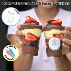 20 Copo Bolha com Tampa 150ml S/Furo Copo da Felicidade Plastilania