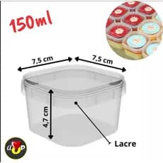 Pote Pudim Quadrado Lacre 150ml Pudim no Pote