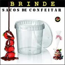 60 Potes Redondo Lacre 220ml G A N H E  Brinde SC Confeitar Bolo no Pote