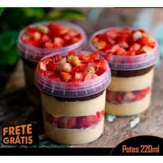 300 Potes Redondo Premium C/Lacre 220ml Bolo No Pote