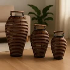 Trio De Vasos Decorativos_Moderno
